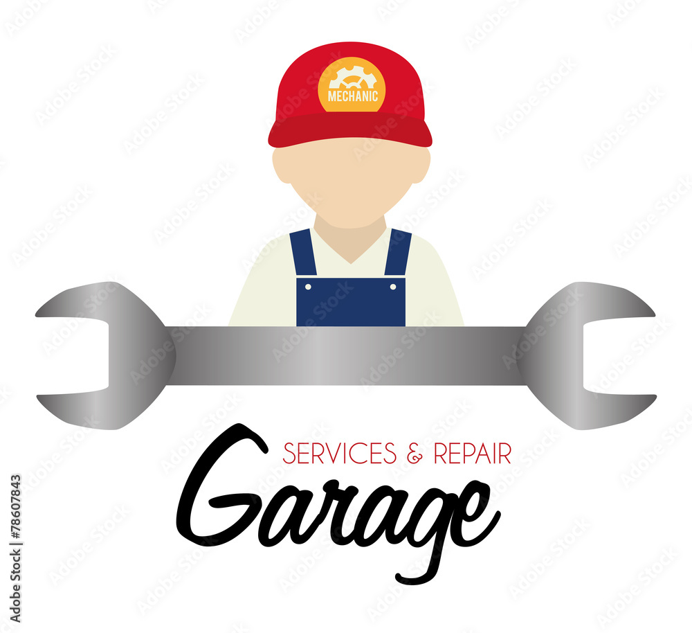 Garage design, vector illustration.