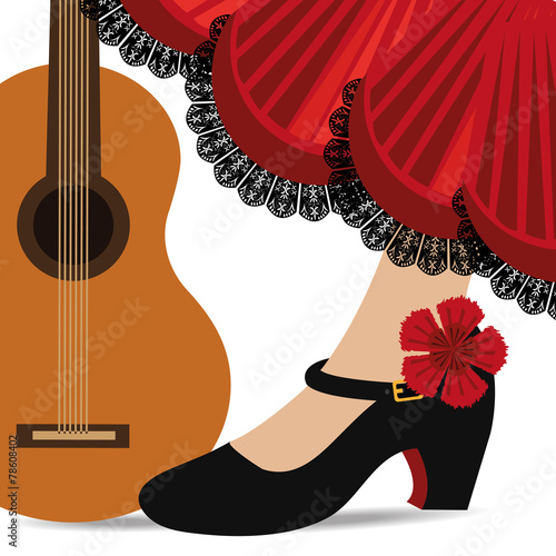 Flamenco design, vector illustration.