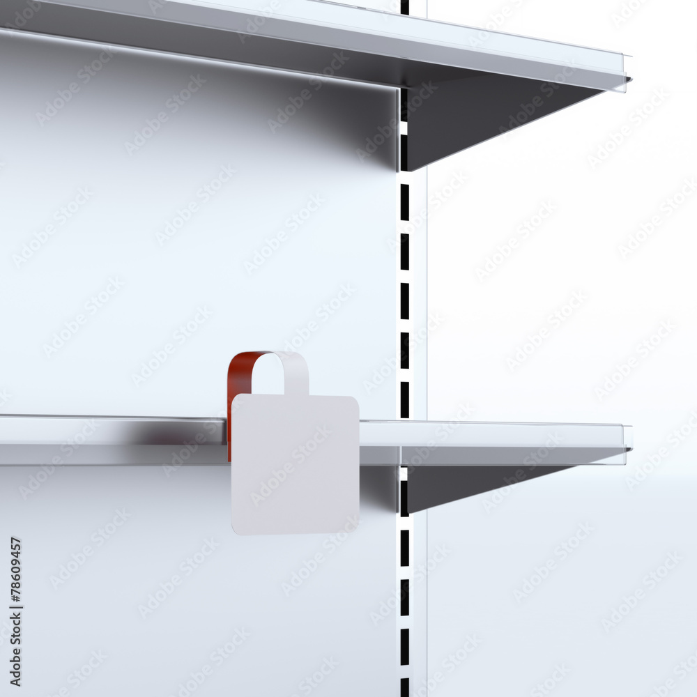 Obraz premium Shelf with blank wobbler