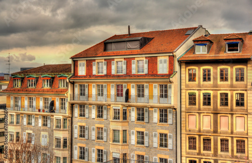 Buildings in the city center of Geneva, Switzerland