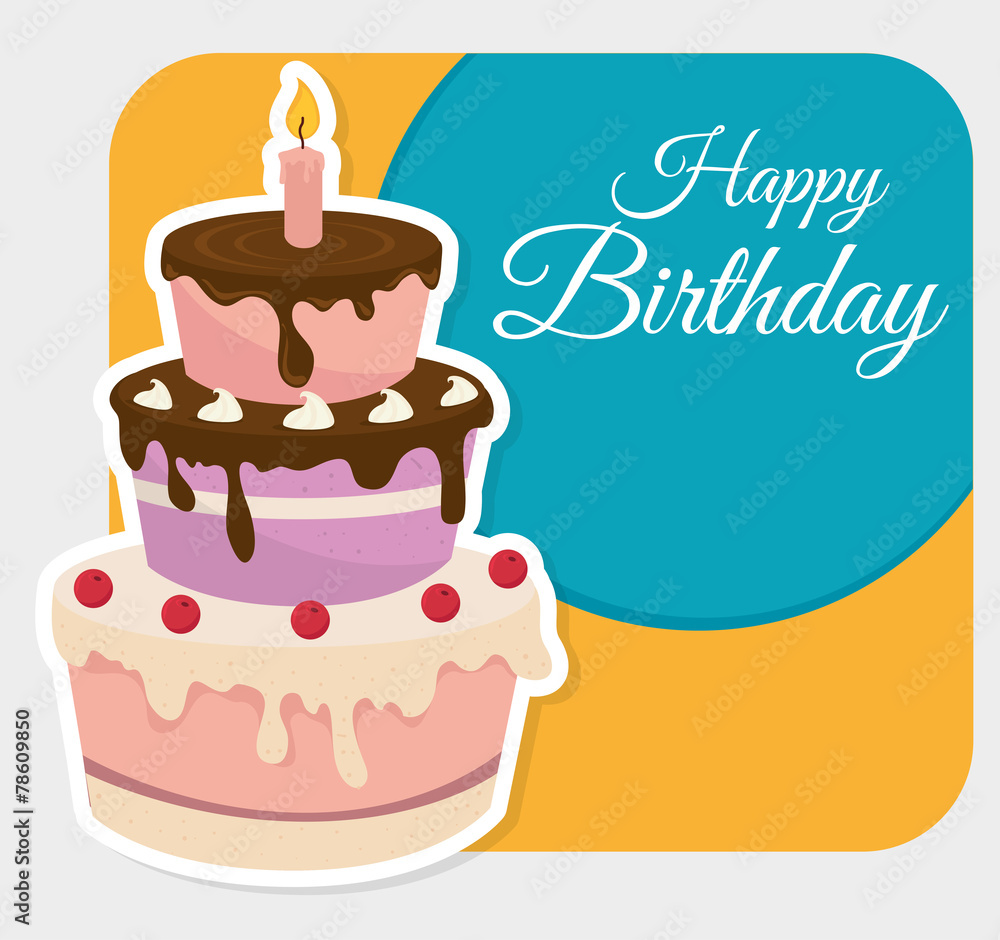 Happy Birthday design, vector illustration. Happy Birthday design, vector illustration.