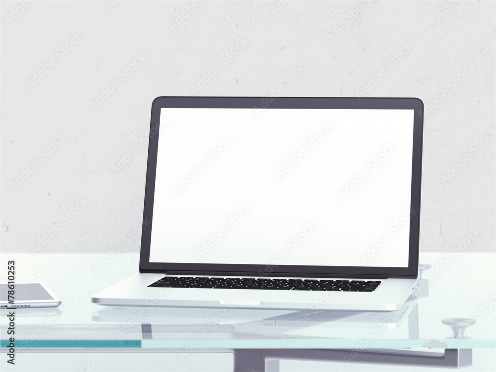 Modern working place with laptop Modern working place with laptop