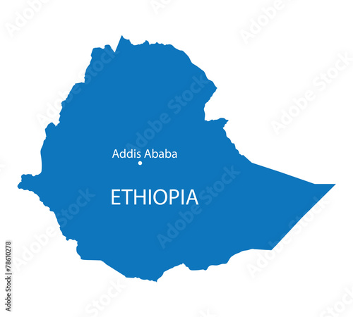blue map of Ethiopia