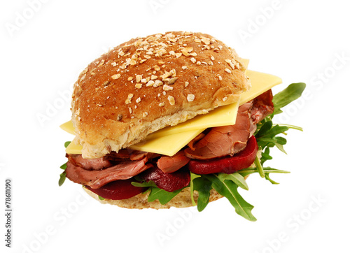 Roast beef bun sandwich