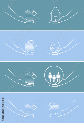 vector of money , hand and exchange concept