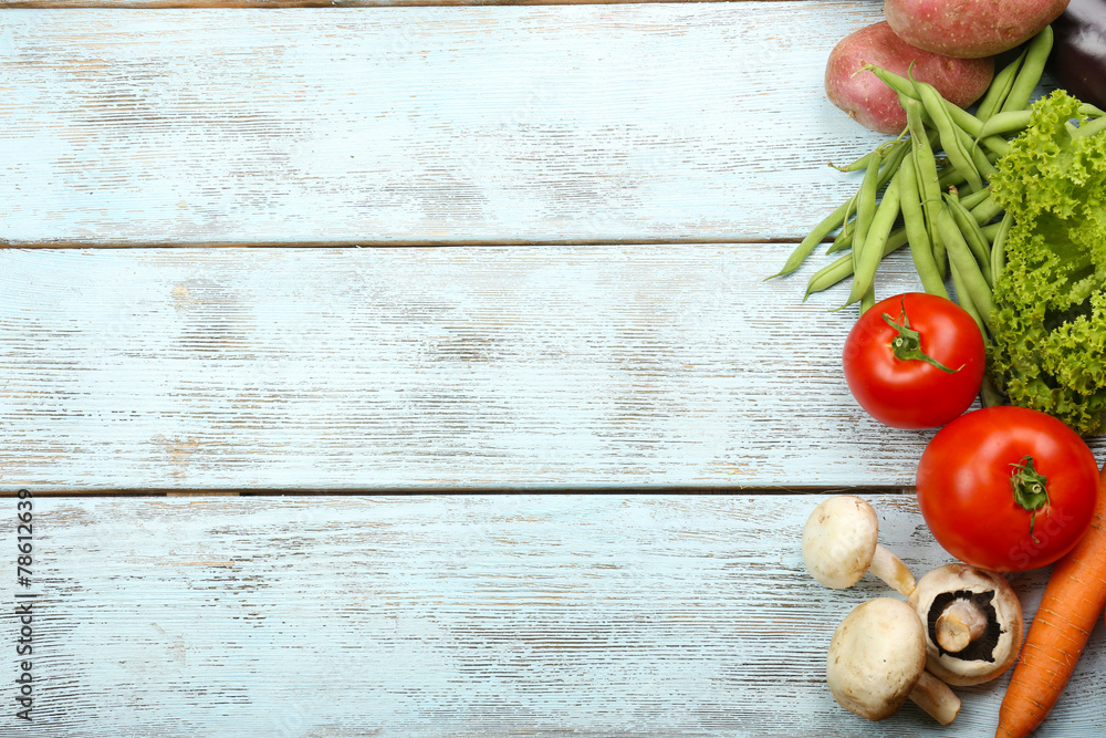 Summer frame with fresh organic vegetables and fruits Summer frame with fresh organic vegetables and fruits