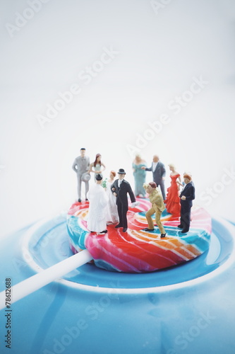 wedding day on the colorful lollipop