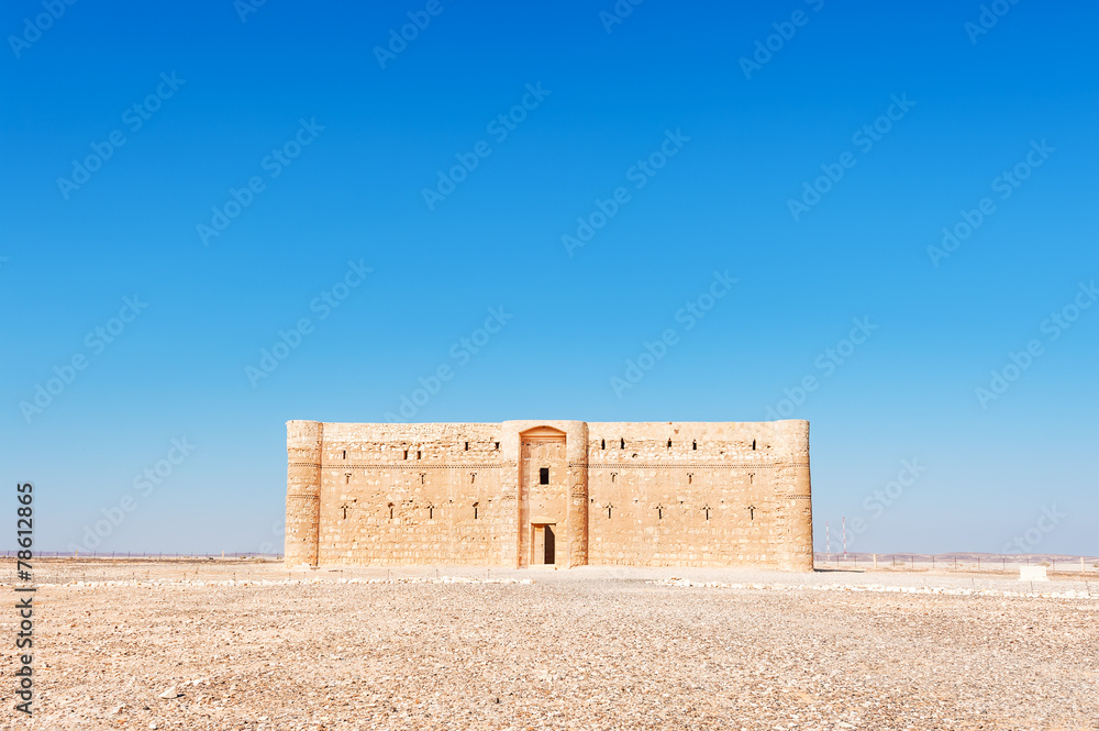 Landscape desert prospects the castle in Jordan