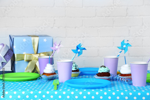 Prepared birthday table for children party © Africa Studio