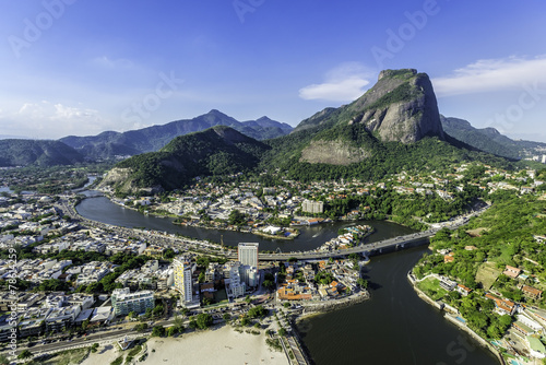 Aerial view of Rio de Janeiro's Pedra da Gavea Mountain