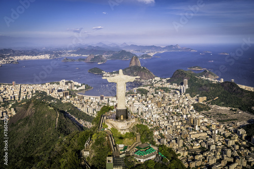 Aerial view of Christ, symbol of Rio de Janeiro, Brazil photo