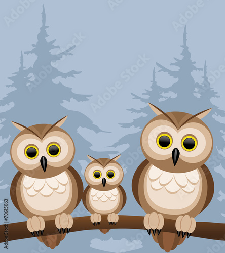 Wallpaper Mural Vector illustration. Owls. Torontodigital.ca