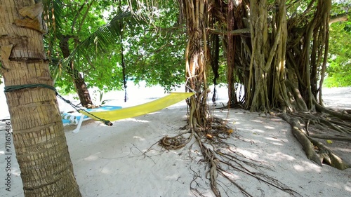 Sand beach and ocean wave, South Male Atoll. Maldives photo