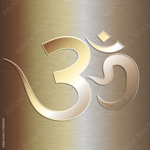 Vector abstract golden background with om mantra