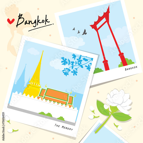 Bangkok Thailand Place Landmark Travel Temple Wat cartoon vector