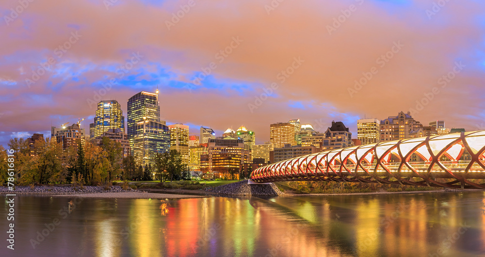 Naklejka premium Calgary at night