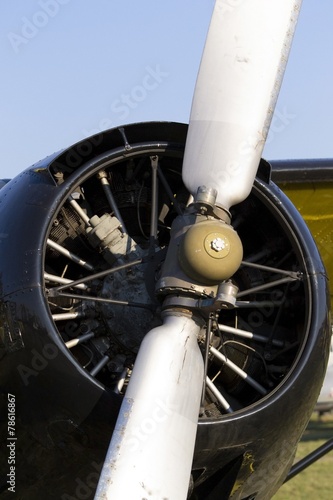 White airplane propeller with two blades