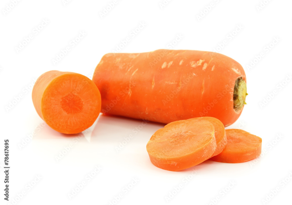 Sliced carrot isolated on white Sliced carrot isolated on white