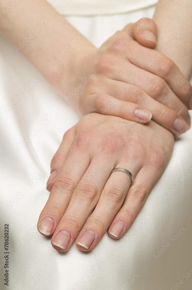 Wedding ring on the left hand ring finger Wedding ring on the left hand ring finger