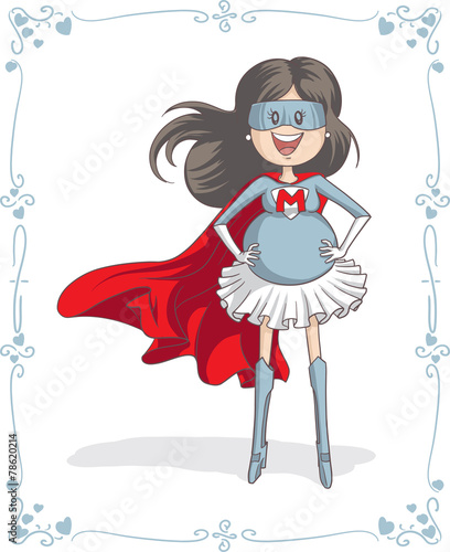 Supermom Character and Card Vector Design