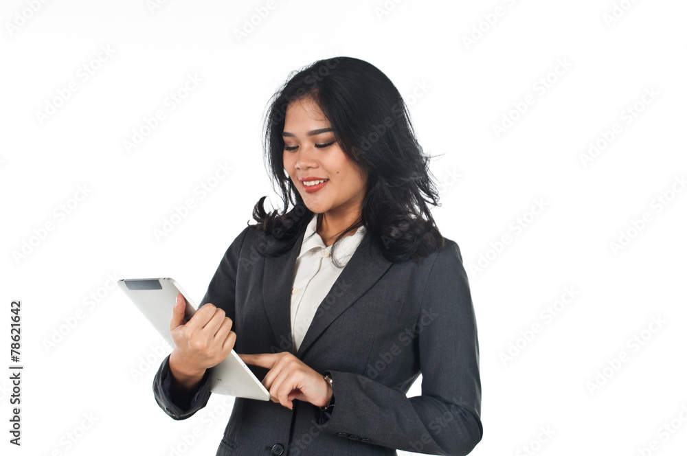 Beautiful business woman with tablet computer Beautiful business woman with tablet computer