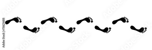 Human Footprint, Trace, Isolated, Black, White, Vector