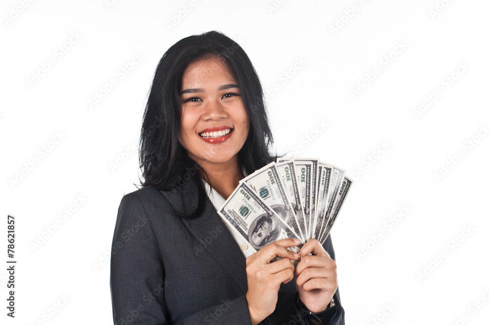 Beautiful woman with good job and success careers Beautiful woman with good job and success careers