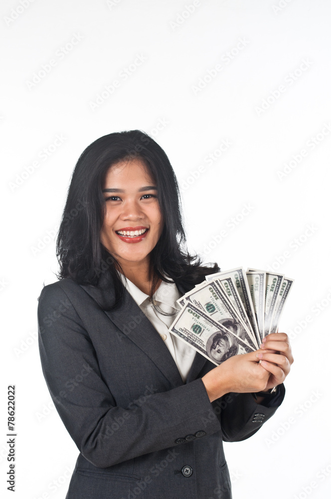Beautiful woman with good job and success careers Beautiful woman with good job and success careers