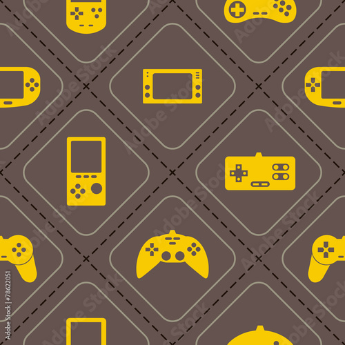 seamless background with game consoles for your design