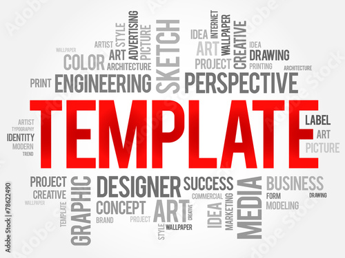 TEMPLATE word cloud, business concept