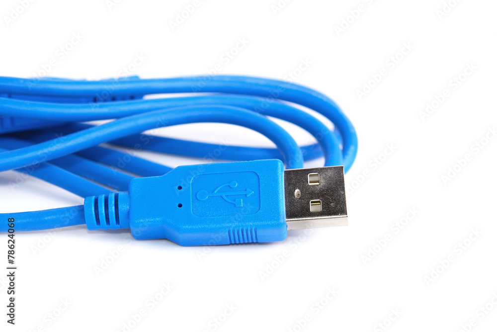 USB Cable Plug isolated on White Background USB Cable Plug isolated on White Background