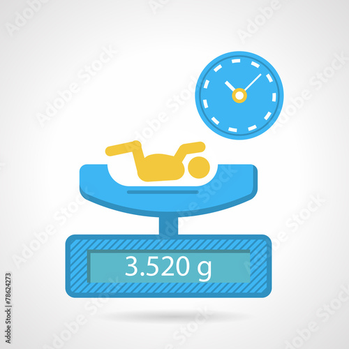 Flat color vector icon for weighing a newborn