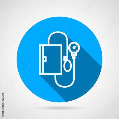 Circle blue vector icon for medical tonometer