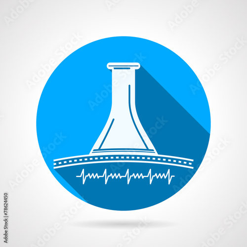 Round blue vector icon for obstetrics stethoscope