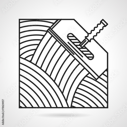 Black line vector icon for spatula