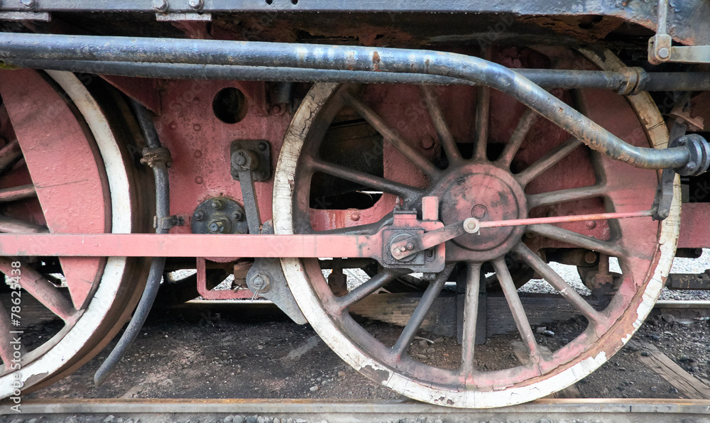 Ruote antiche locomotiva a vapore