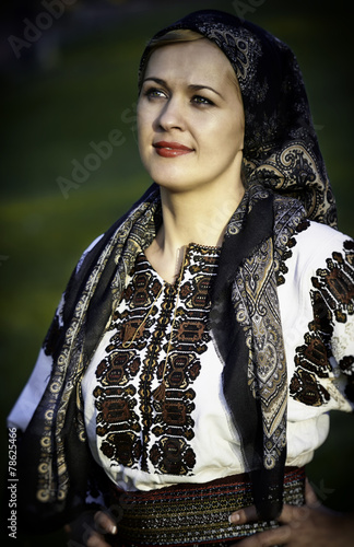 Smiling beautiful woman with scarf