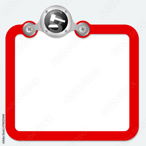 red frame for text and law symbol