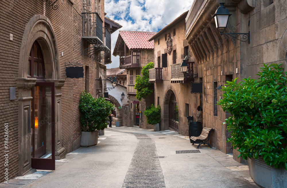 Obraz premium Poble Espanyol - traditional architectures in Barcelona, Spain