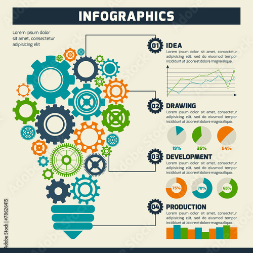 Gear Lightbulb Infographics