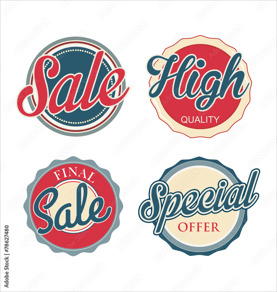 Set of sale badges