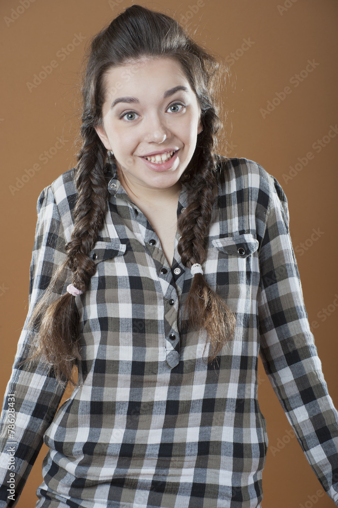 Young girl shrugs.. Young girl shrugs..