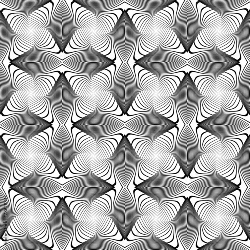 Design seamless monochrome whirl lines background © amicabel