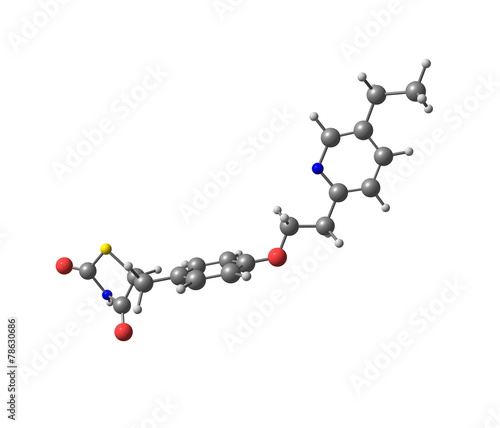 Pioglitazone molecule isolated on white photo