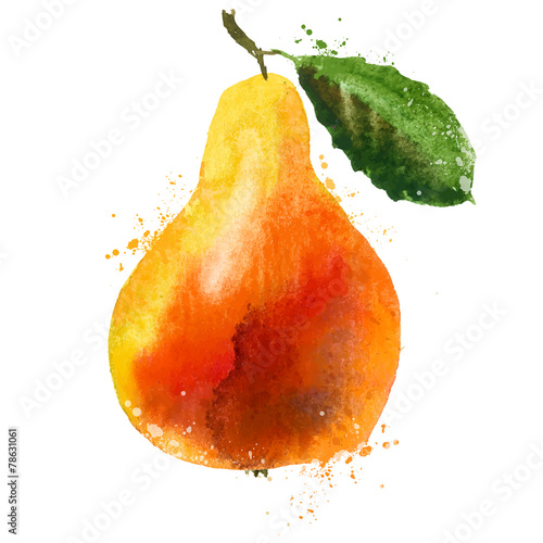 pear logo design template. fruit or food icon.