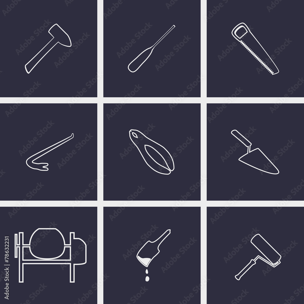 Construction tools icons Construction tools icons