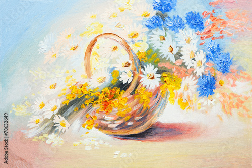 oil painting - abstract bouquet of spring flowers