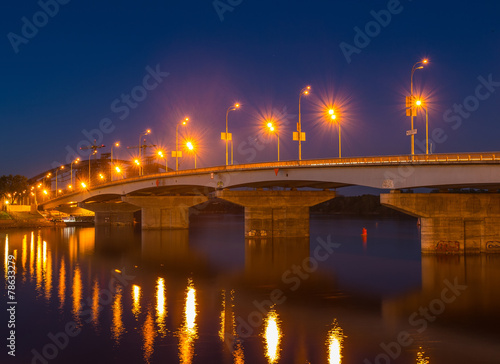 Havana bridge in Kiev at night.