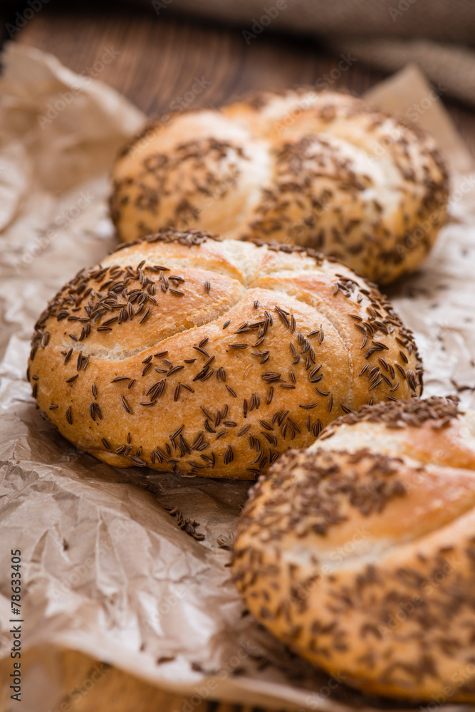 Fresh baked Rolls (with Caraway) Fresh baked Rolls (with Caraway)