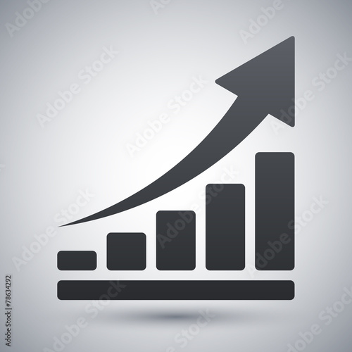 Vector growing graph icon